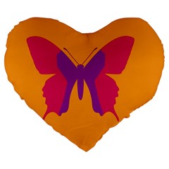 Butterfly Wings Insect Nature Large 19  Premium Flano Heart Shape Cushions by Nexatart