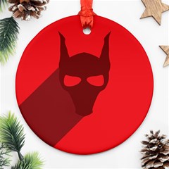 Skull Alien Species Red Character Ornament (round) by Nexatart