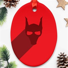 Skull Alien Species Red Character Ornament (oval) by Nexatart