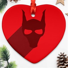 Skull Alien Species Red Character Ornament (heart) by Nexatart