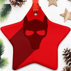 Skull Alien Species Red Character Ornament (star) by Nexatart