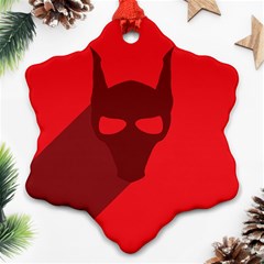 Skull Alien Species Red Character Ornament (snowflake) by Nexatart