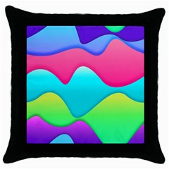 Lines Curves Colors Geometric Lines Throw Pillow Case (black) by Nexatart