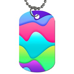 Lines Curves Colors Geometric Lines Dog Tag (one Side) by Nexatart