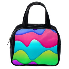 Lines Curves Colors Geometric Lines Classic Handbag (one Side) by Nexatart