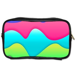 Lines Curves Colors Geometric Lines Toiletries Bag (one Side) by Nexatart