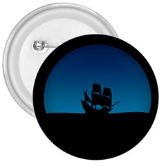 Ship Night Sailing Water Sea Sky 3  Buttons by Nexatart