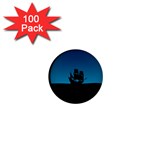 Ship Night Sailing Water Sea Sky 1  Mini Buttons (100 pack)  Front