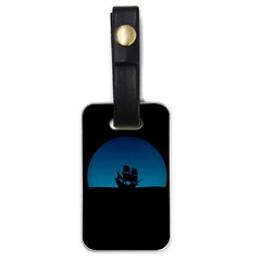 Ship Night Sailing Water Sea Sky Luggage Tags (one Side)  by Nexatart