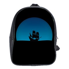 Ship Night Sailing Water Sea Sky School Bag (xl) by Nexatart