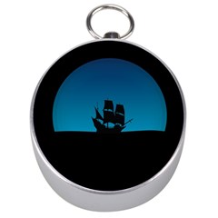 Ship Night Sailing Water Sea Sky Silver Compasses by Nexatart