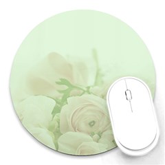 Pastel Roses Background Romantic Round Mousepads by Nexatart