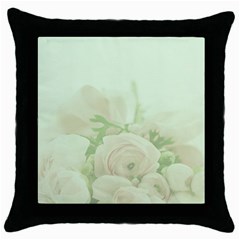 Pastel Roses Background Romantic Throw Pillow Case (black) by Nexatart