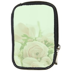 Pastel Roses Background Romantic Compact Camera Leather Case by Nexatart