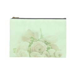 Pastel Roses Background Romantic Cosmetic Bag (large) by Nexatart