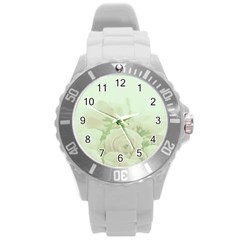 Pastel Roses Background Romantic Round Plastic Sport Watch (l) by Nexatart