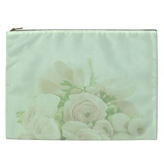 Pastel Roses Background Romantic Cosmetic Bag (xxl)