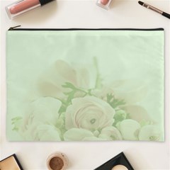 Pastel Roses Background Romantic Cosmetic Bag (xxxl) by Nexatart