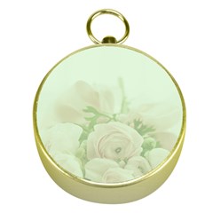 Pastel Roses Background Romantic Gold Compasses by Nexatart