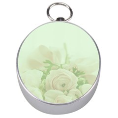 Pastel Roses Background Romantic Silver Compasses by Nexatart