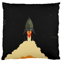 Rocket Space Stars Large Cushion Case (one Side) by Nexatart