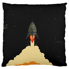 Rocket Space Stars Large Flano Cushion Case (one Side) by Nexatart