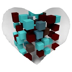 Matrix Network Data Exchange Large 19  Premium Flano Heart Shape Cushions by Nexatart