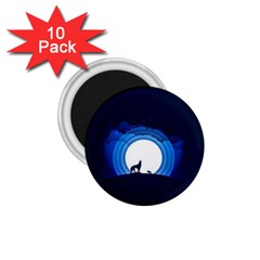 Month Full Moon Wolf Night 1 75  Magnets (10 Pack)  by Nexatart