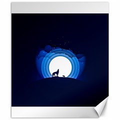 Month Full Moon Wolf Night Canvas 8  X 10  by Nexatart