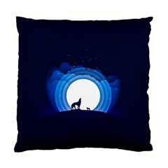 Month Full Moon Wolf Night Standard Cushion Case (one Side) by Nexatart