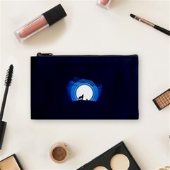 Month Full Moon Wolf Night Cosmetic Bag (small) by Nexatart