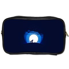 Month Full Moon Wolf Night Toiletries Bag (two Sides) by Nexatart