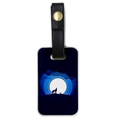 Month Full Moon Wolf Night Luggage Tags (one Side)  by Nexatart