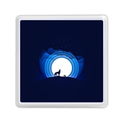 Month Full Moon Wolf Night Memory Card Reader (square) by Nexatart