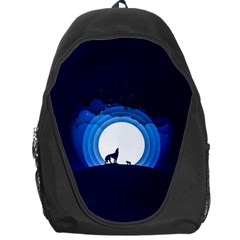 Month Full Moon Wolf Night Backpack Bag by Nexatart