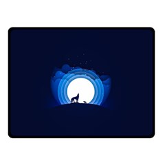 Month Full Moon Wolf Night Double Sided Fleece Blanket (small)  by Nexatart