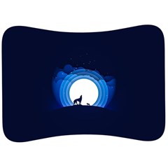 Month Full Moon Wolf Night Velour Seat Head Rest Cushion by Nexatart