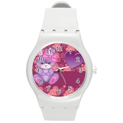 Illustration Love Celebration Round Plastic Sport Watch (m) by Nexatart