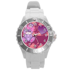 Illustration Love Celebration Round Plastic Sport Watch (l) by Nexatart