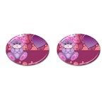 Illustration Love Celebration Cufflinks (Oval) Front(Pair)