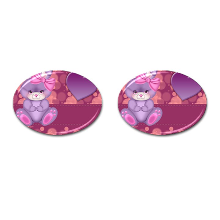 Illustration Love Celebration Cufflinks (Oval)