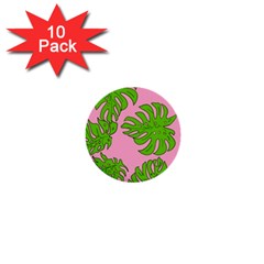 Leaves Tropical Plant Green Garden 1  Mini Buttons (10 Pack)  by Nexatart