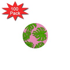 Leaves Tropical Plant Green Garden 1  Mini Buttons (100 Pack)  by Nexatart