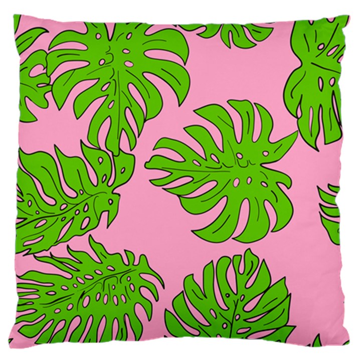 Leaves Tropical Plant Green Garden Large Flano Cushion Case (Two Sides)