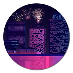 Architecture Home Skyscraper Magnet 5  (round) by Nexatart