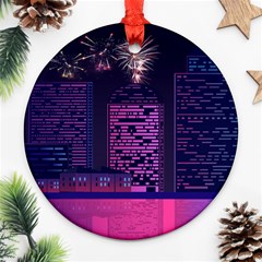 Architecture Home Skyscraper Round Ornament (two Sides) by Nexatart