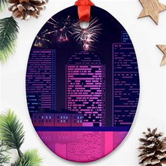 Architecture Home Skyscraper Oval Ornament (two Sides) by Nexatart