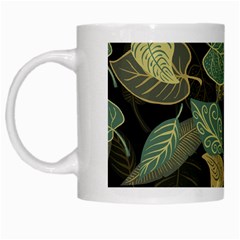 Autumn Fallen Leaves Dried Leaves White Mugs by Nexatart