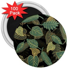 Autumn Fallen Leaves Dried Leaves 3  Magnets (100 Pack) by Nexatart