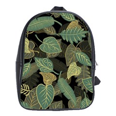 Autumn Fallen Leaves Dried Leaves School Bag (large) by Nexatart